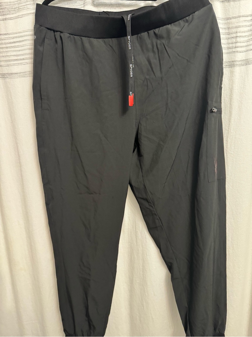 Men's Spyder Black Tech Joggers with Elastic Waistband